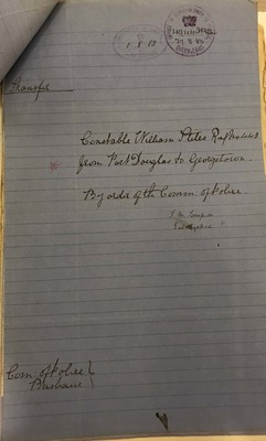 QSA564419 1883 Transfer, William Stiles Police Staff file